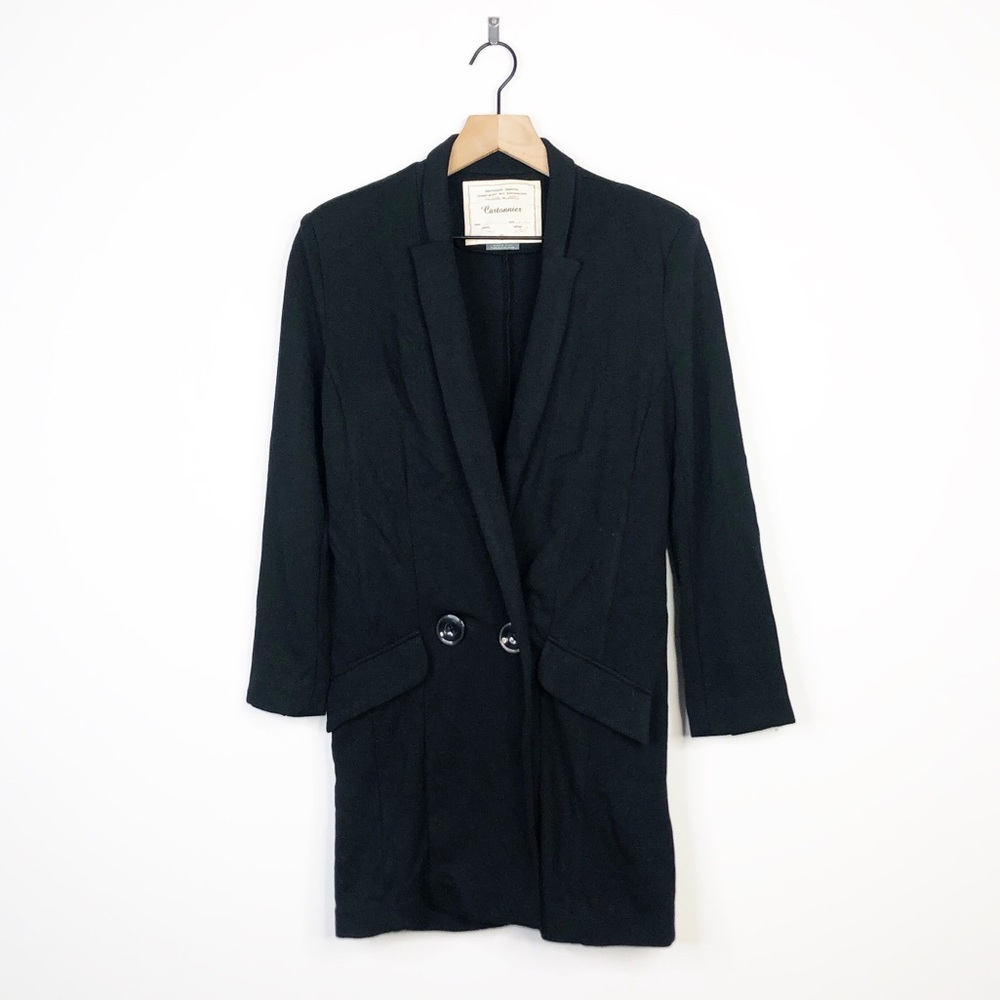 Cartonnier Anthropologie Black Long Blazer Jacket